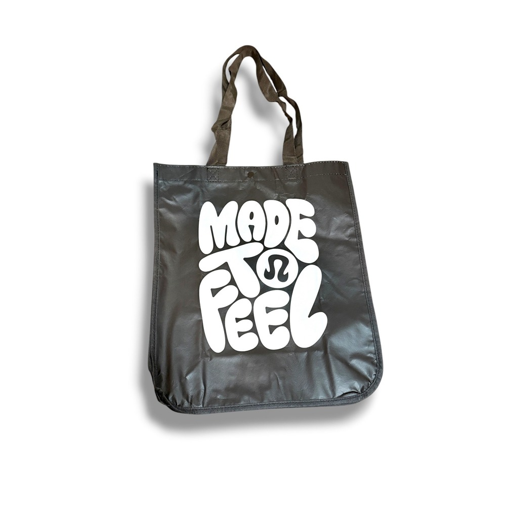 Lululemon Made To Feel Reusable Tote Bag Black White Large Shopper Gym